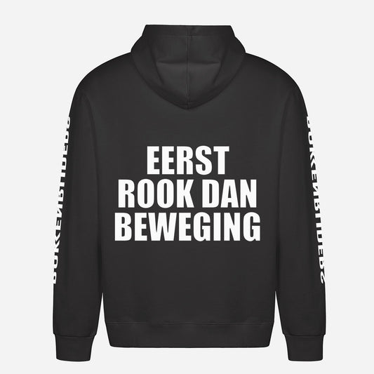 Eerst Rook Dan Beweging Hoodie – achterkant met grote rugprint
