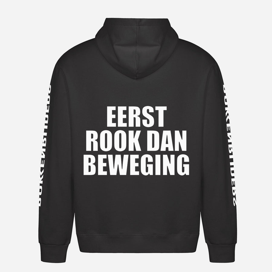 Eerst Rook Dan Beweging Hoodie – achterkant met grote rugprint