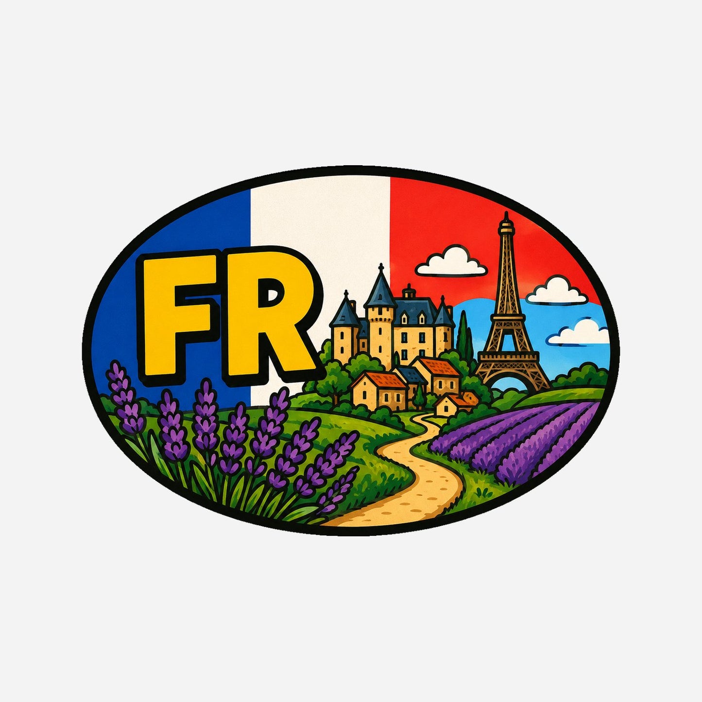FR Landcode Sticker Frankrijk – Provence – hoofdafbeelding van de sticker