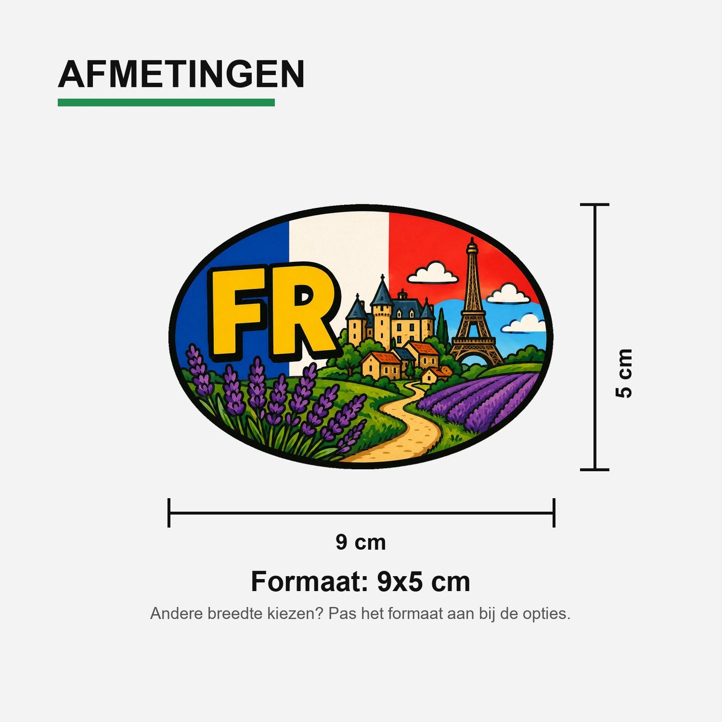 FR Landcode Sticker Frankrijk – Provence – materiaal en matte afwerking