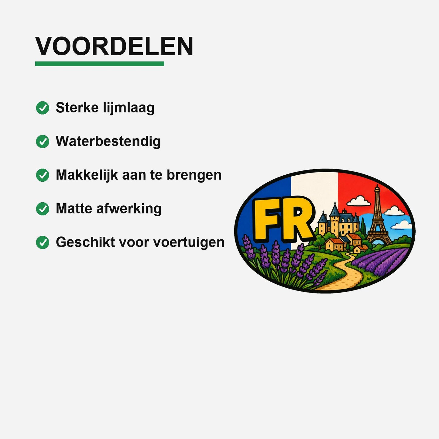 FR Landcode Sticker Frankrijk – Provence – gebruiksvoorbeeld