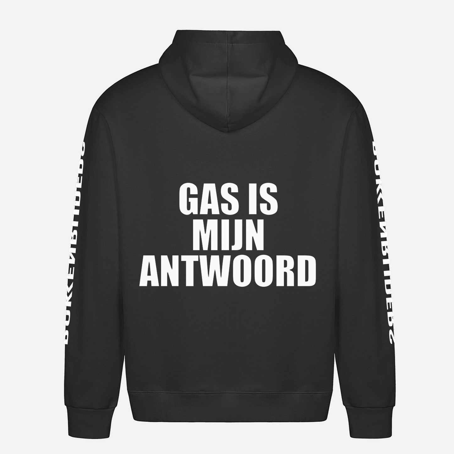 Gas Is Mijn Antwoord Hoodie – achterkant met grote rugprint