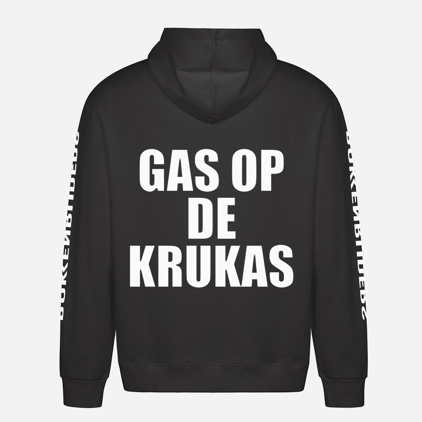 Gas Op De Krukas Hoodie – achterkant met grote rugprint