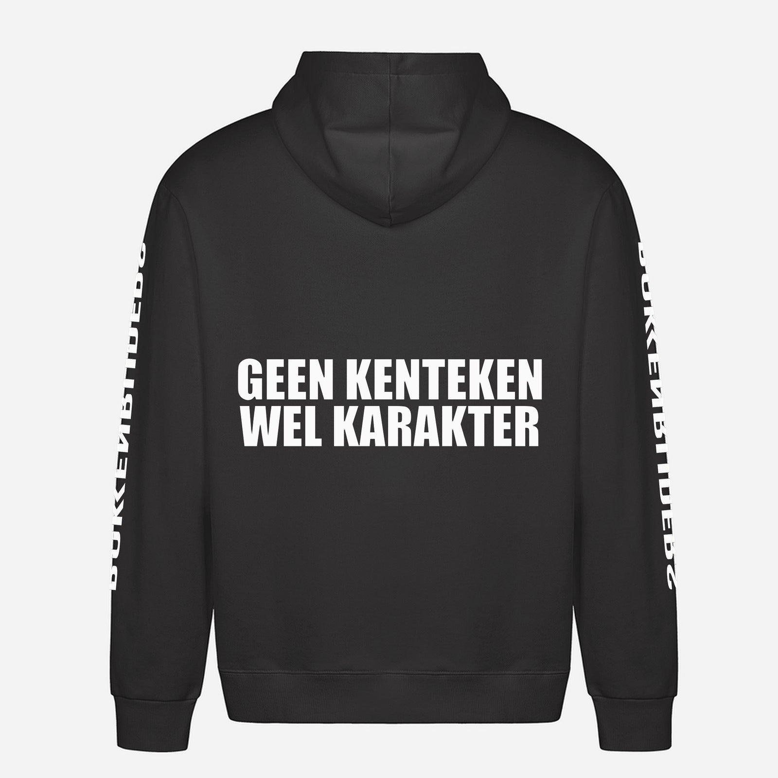 Geen Kenteken Wel Karakter Hoodie – achterkant met grote rugprint