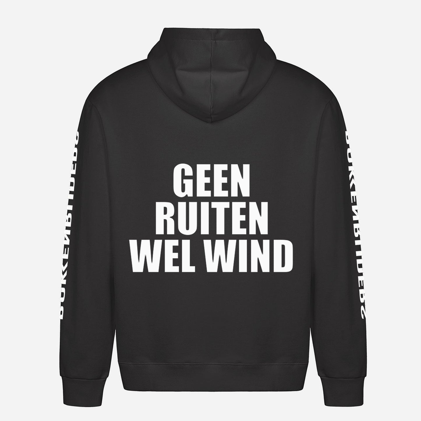 Geen Ruiten Wel Wind Hoodie – achterkant met grote rugprint