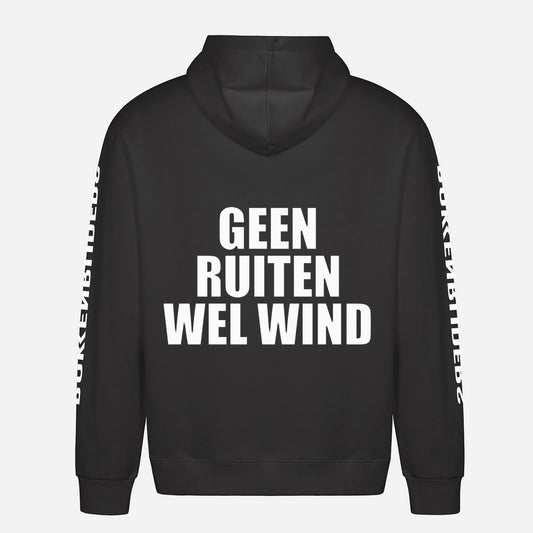 Geen Ruiten Wel Wind Hoodie – achterkant met grote rugprint