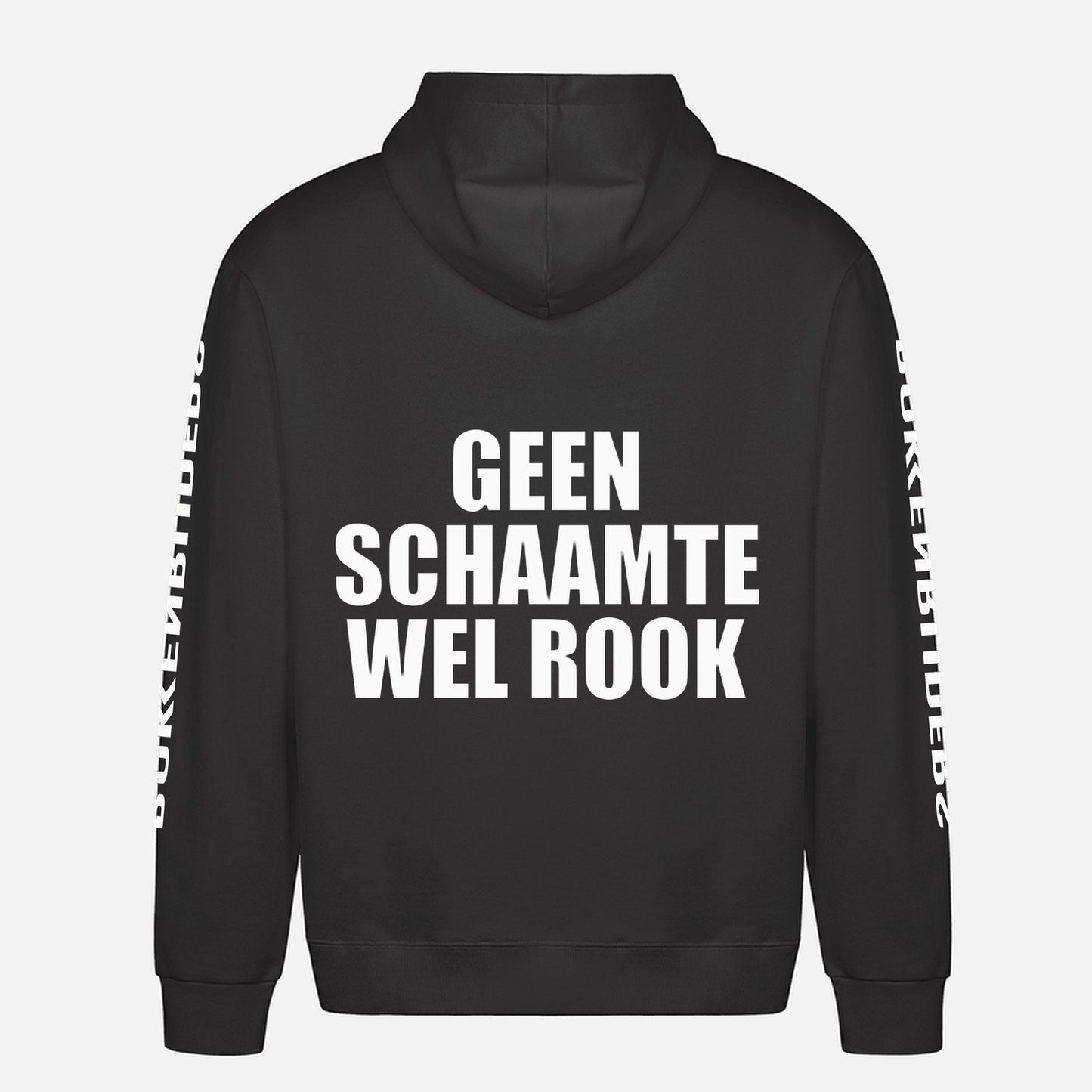 Geen Schaamte Wel Rook Hoodie – achterkant met grote rugprint