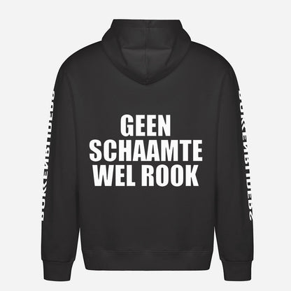 Geen Schaamte Wel Rook Hoodie – achterkant met grote rugprint