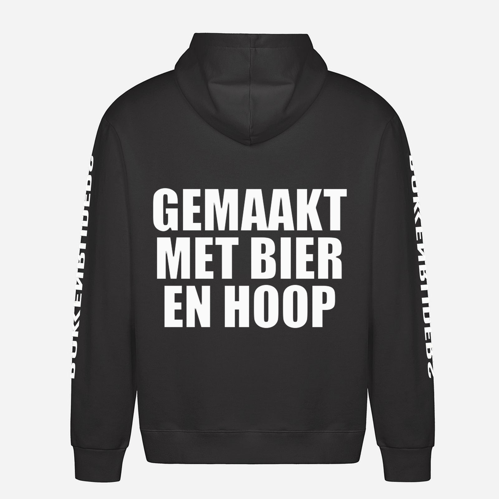 Gemaakt Met Bier En Hoop Hoodie – achterkant met grote rugprint