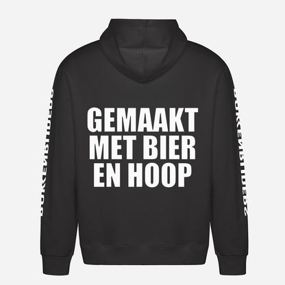 Gemaakt Met Bier En Hoop Hoodie – achterkant met grote rugprint