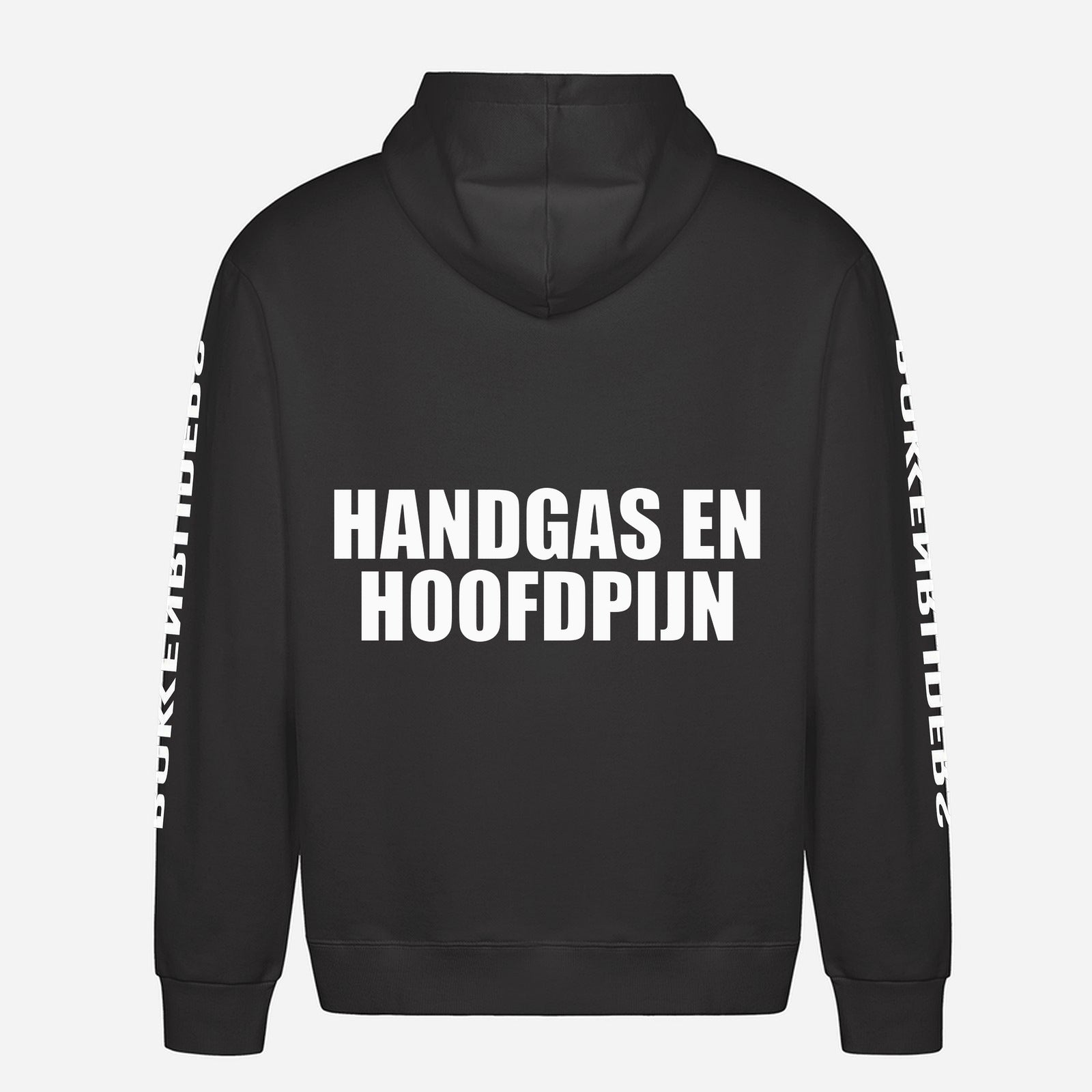 Handgas En Hoofdpijn Hoodie – achterkant met grote rugprint