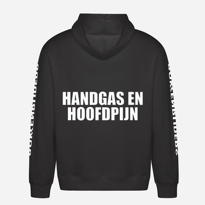 Handgas En Hoofdpijn Hoodie – achterkant met grote rugprint