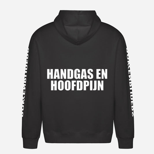 Handgas En Hoofdpijn Hoodie – achterkant met grote rugprint