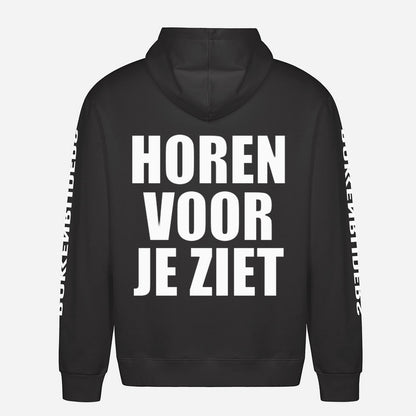 Horen Voor Je Ziet Hoodie – achterkant met grote rugprint