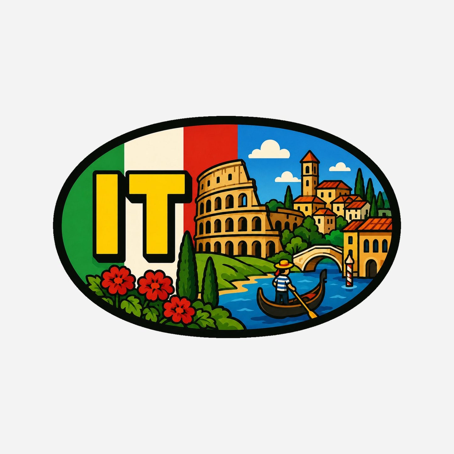 IT Landcode Sticker Italië – Rome – hoofdafbeelding van de sticker