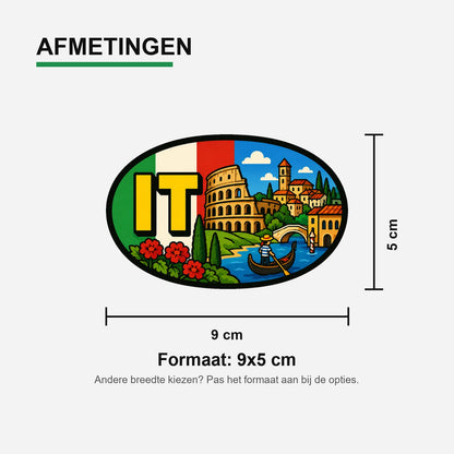 IT Landcode Sticker Italië – Rome – materiaal en matte afwerking