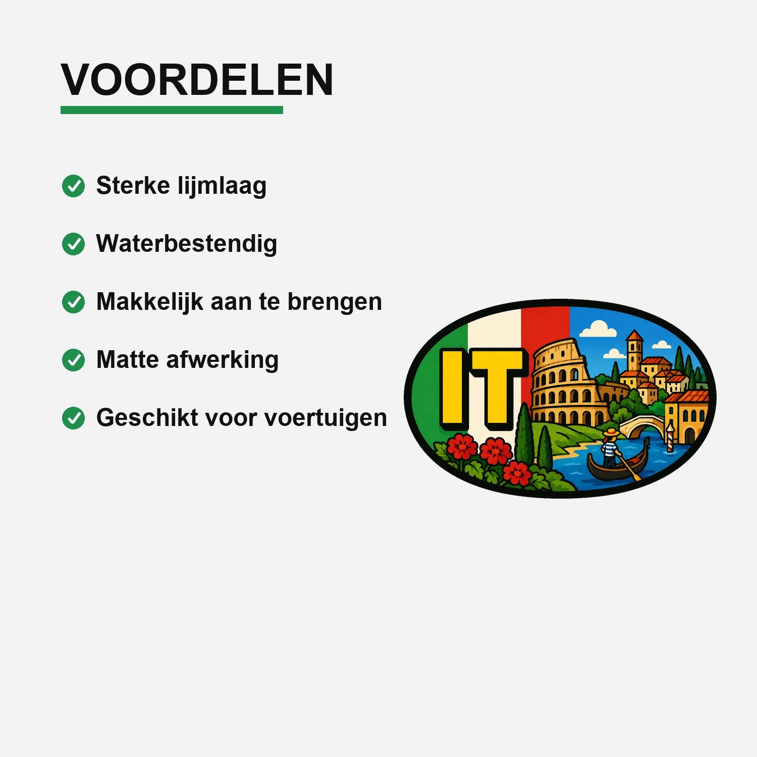 IT Landcode Sticker Italië – Rome – gebruiksvoorbeeld