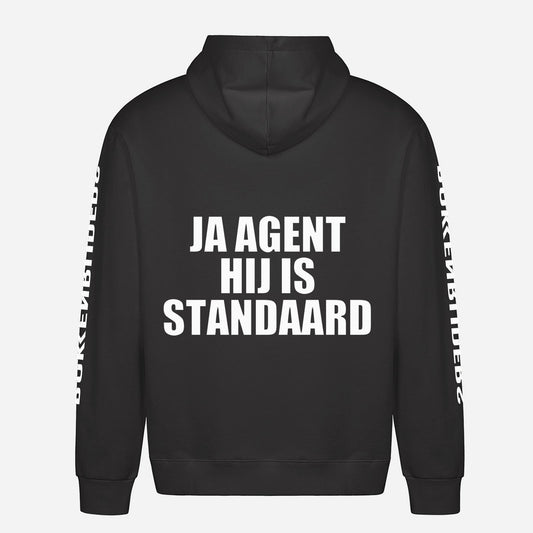 Ja Agent Hij Is Standaard Hoodie – achterkant met grote rugprint