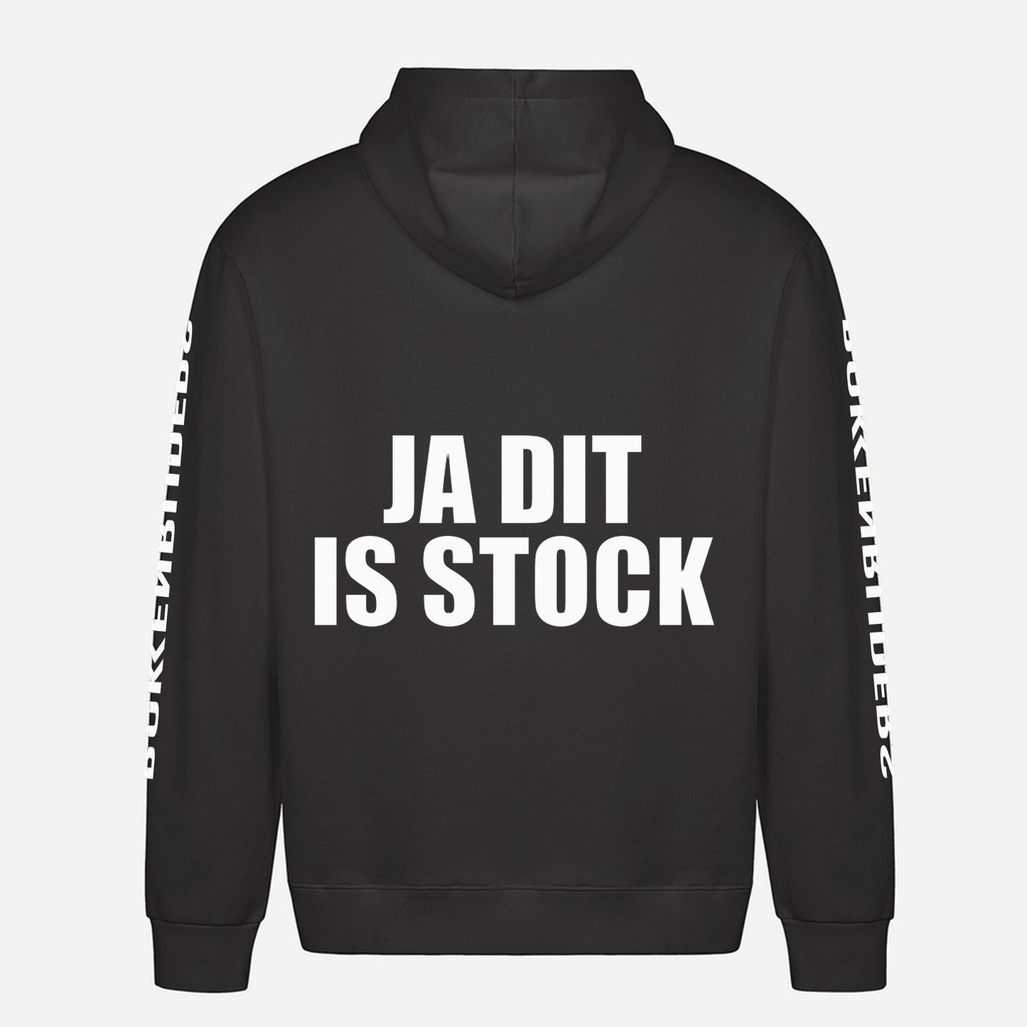 Ja Dit Is Stock Hoodie – achterkant met grote rugprint