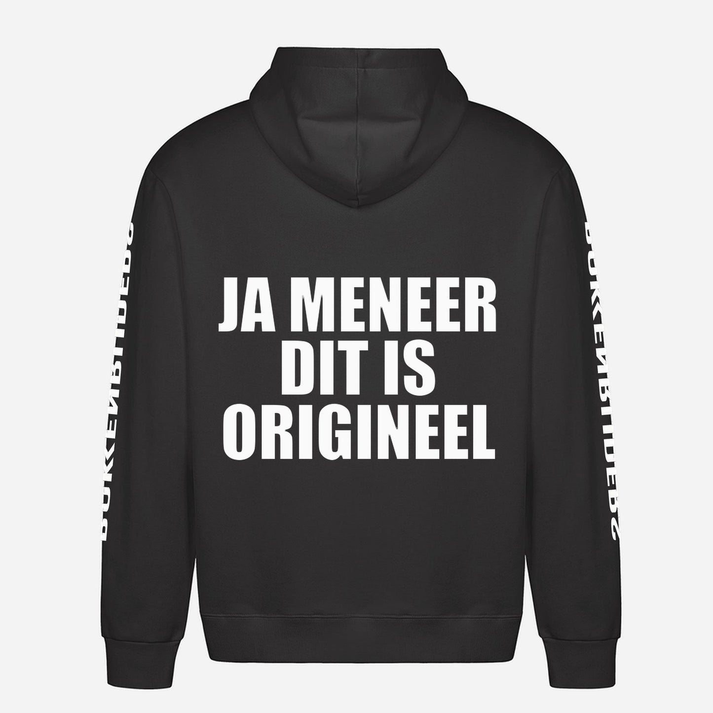 Ja Meneer Dit Is Origineel Hoodie – achterkant met grote rugprint