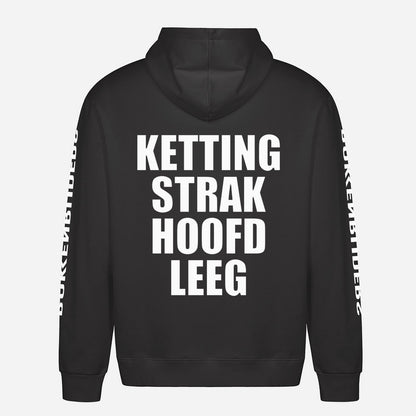 Ketting Strak Hoofd Leeg Hoodie – achterkant met grote rugprint