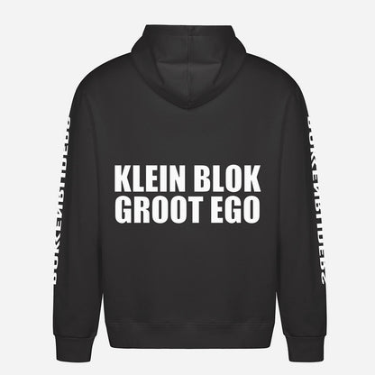 Klein Blok Groot Ego Hoodie – achterkant met grote rugprint
