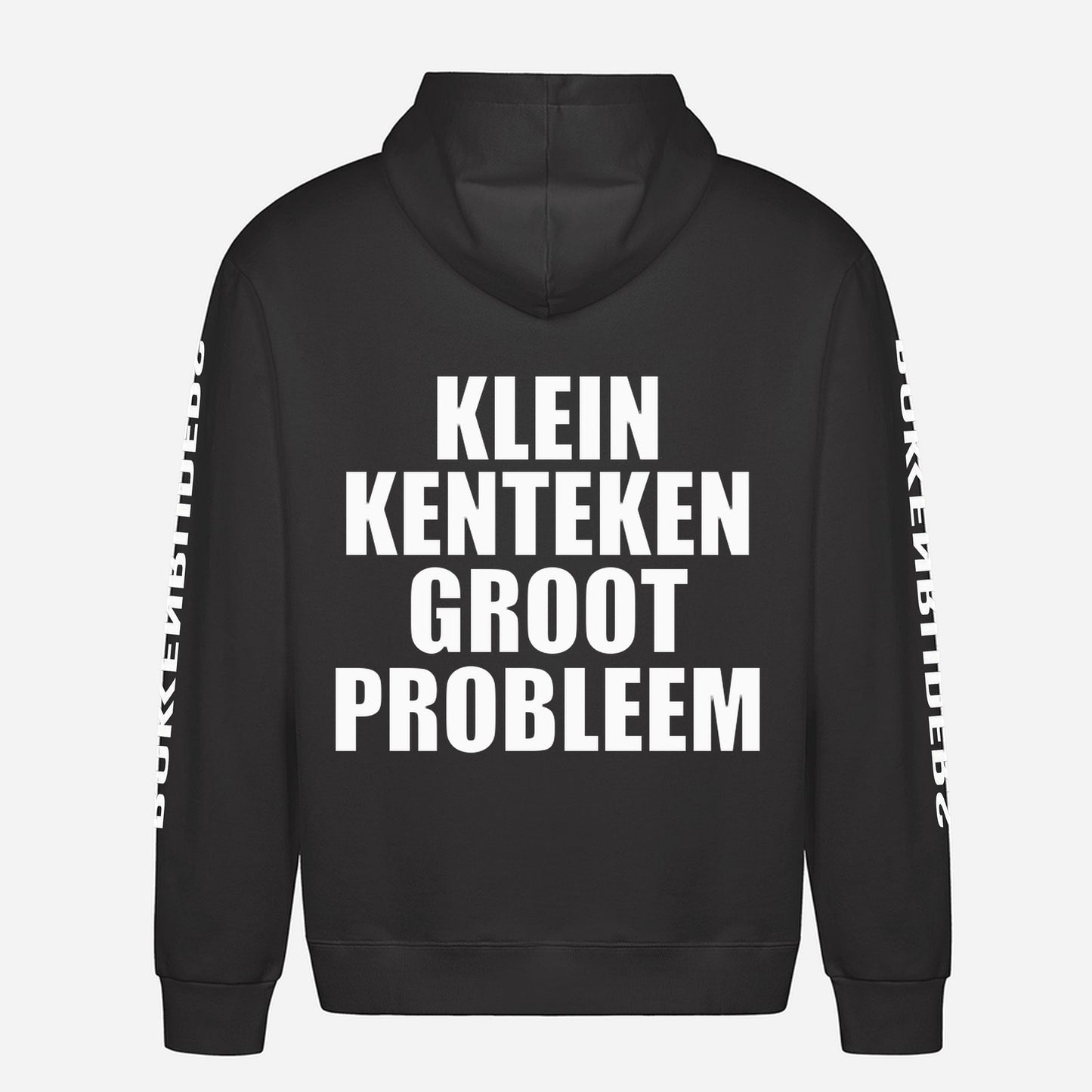 Klein Kenteken Groot Probleem Hoodie – achterkant met grote rugprint