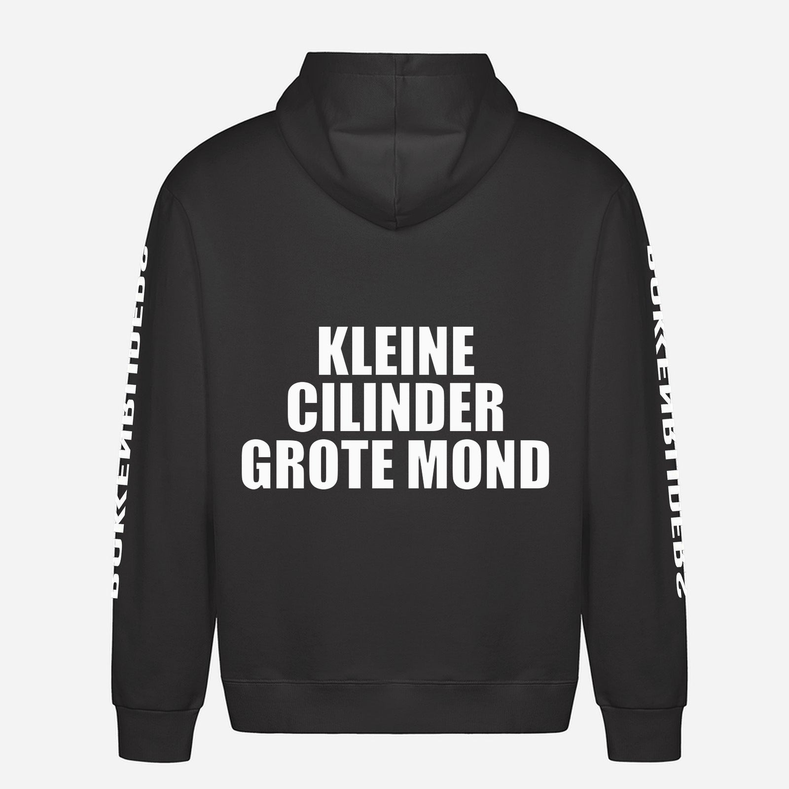 Kleine Cilinder Grote Mond Hoodie – achterkant met grote rugprint