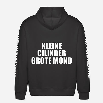 Kleine Cilinder Grote Mond Hoodie – achterkant met grote rugprint