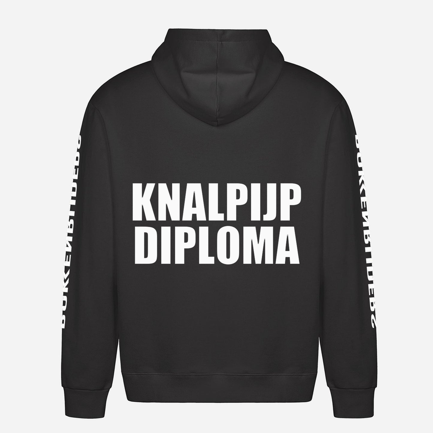 Knalpijp Diploma Hoodie – achterkant met grote rugprint