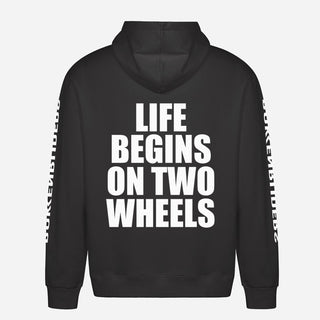 Life Begins On Two Wheels Hoodie