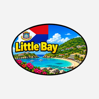 Little Bay St. Maarten Sticker – bay, sandy beach and green hills | Car, Motorcycle & Camper