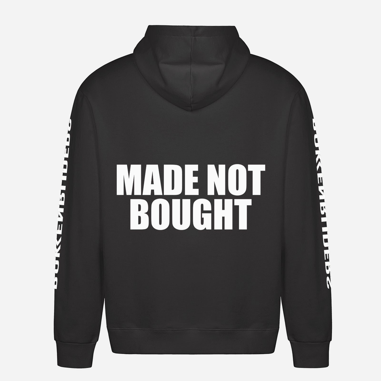 Made Not Bought Hoodie – achterkant met grote rugprint