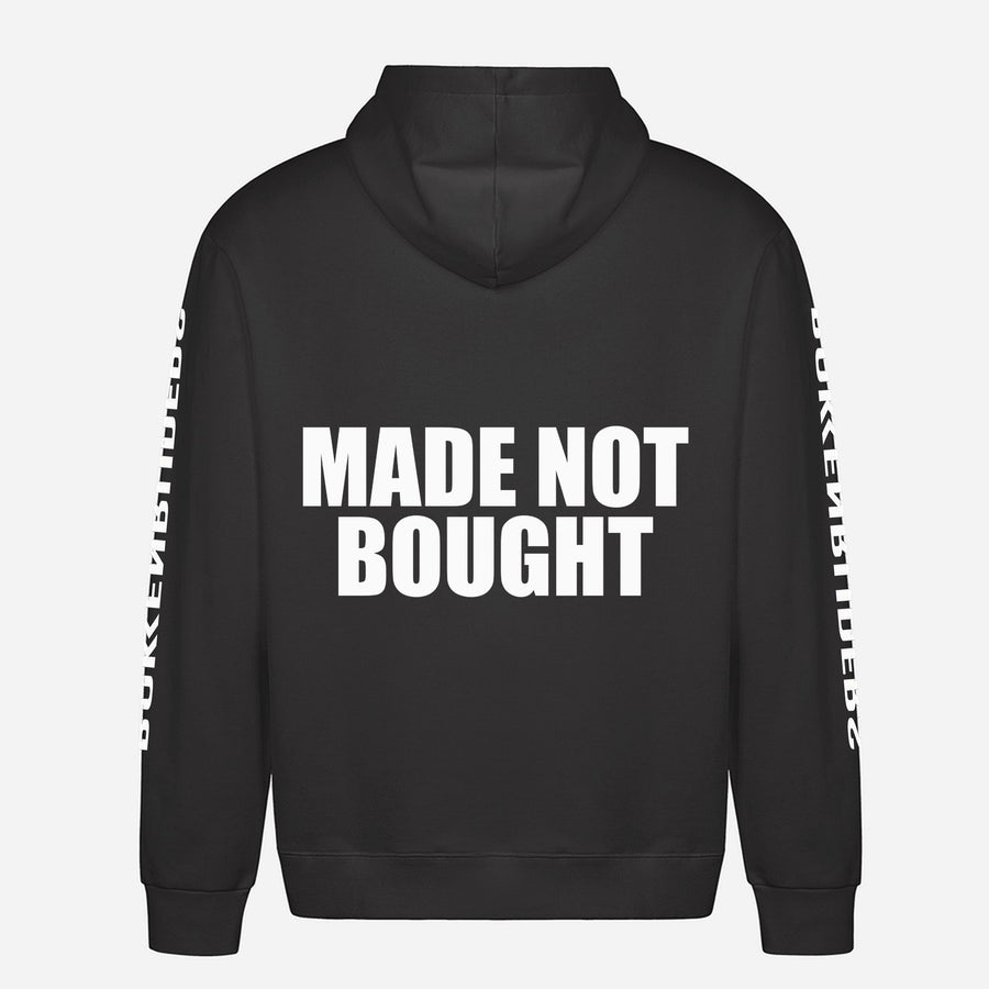 Made Not Bought Hoodie – achterkant met grote rugprint