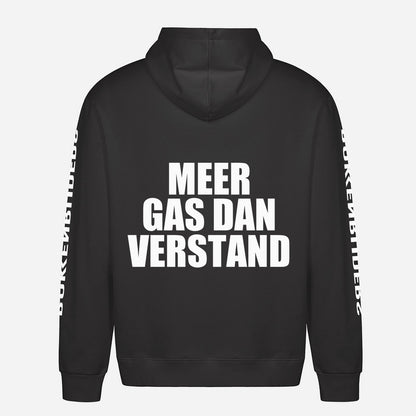 Meer Gas Dan Verstand Hoodie – achterkant met grote rugprint
