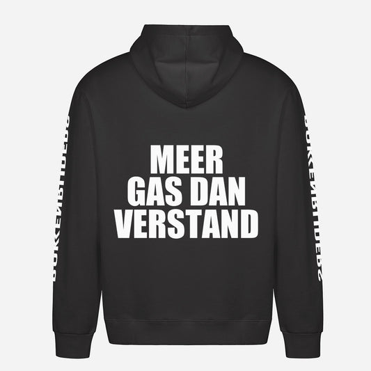 Meer Gas Dan Verstand Hoodie – achterkant met grote rugprint
