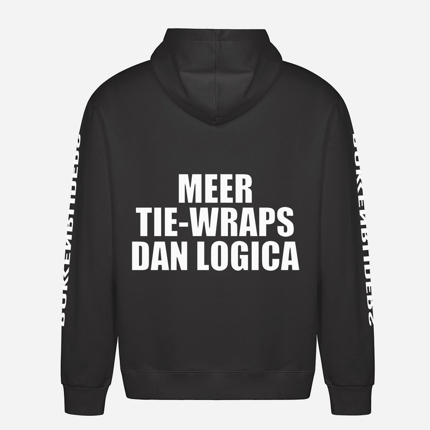 Meer Tie Wraps Dan Logica Hoodie – achterkant met grote rugprint