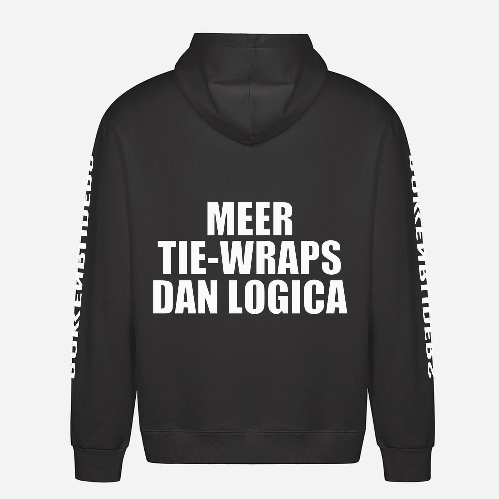 Meer Tie Wraps Dan Logica Hoodie – achterkant met grote rugprint