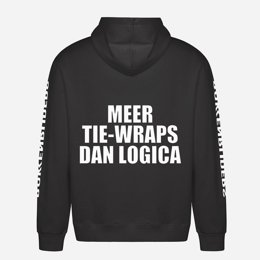 Meer Tie Wraps Dan Logica Hoodie – achterkant met grote rugprint