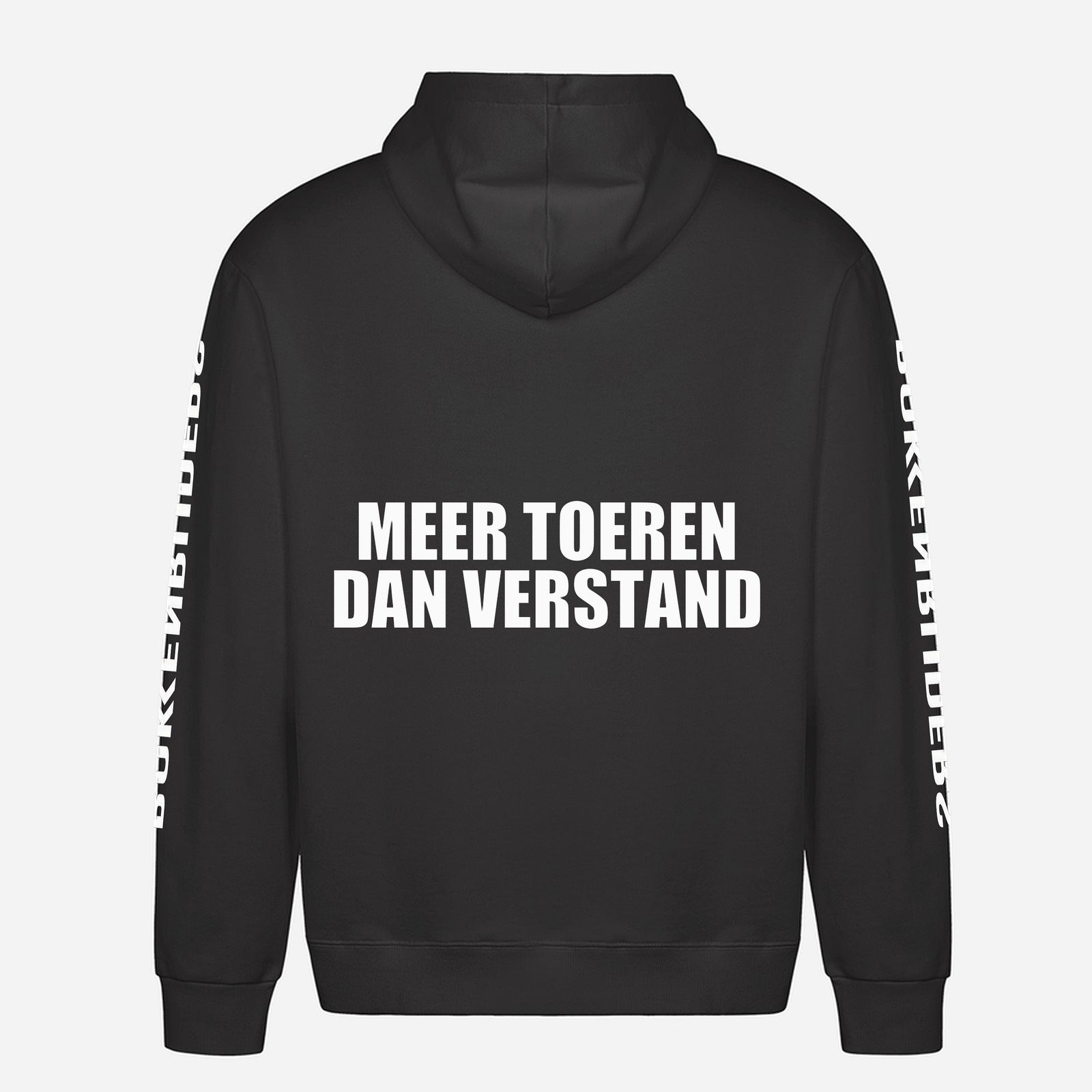 Meer Toeren Dan Verstand Hoodie – achterkant met grote rugprint