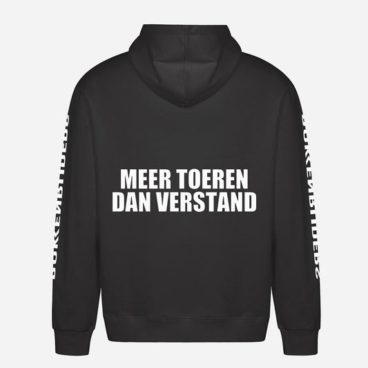 Meer Toeren Dan Verstand Hoodie – achterkant met grote rugprint