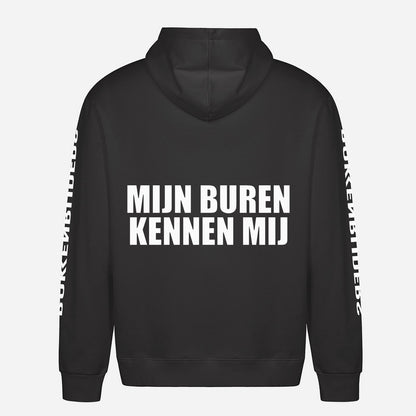 Mijn Buren Kennen Mij Hoodie – achterkant met grote rugprint
