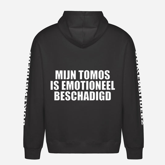 Mijn Tomos Is Emotioneel Beschadigd Hoodie – achterkant met grote rugprint