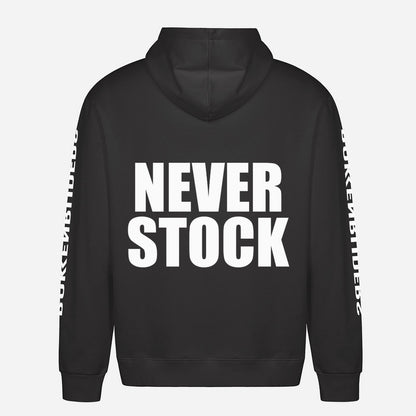 Never Stock Hoodie – achterkant met grote rugprint