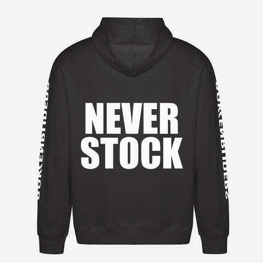 Never Stock Hoodie – achterkant met grote rugprint