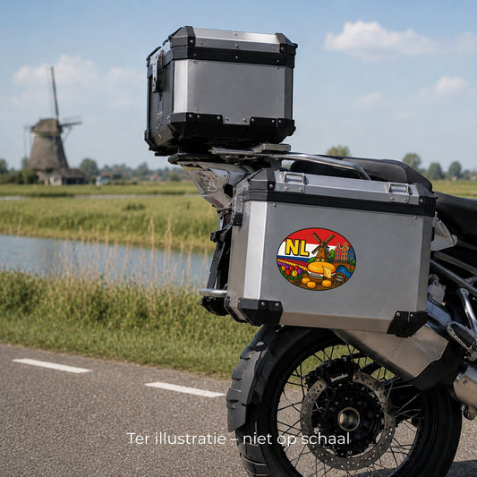 NL Landcode Sticker Nederland – Goudse kaas – detail van het ontwerp