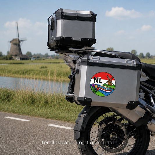 NL Landcode Sticker Nederland – Windmolen en Boot – detail van het ontwerp