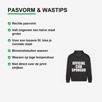 Official CJIB Sponsor Hoodie – materiaal van dichtbij