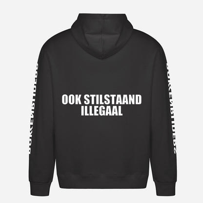 Ook Stilstaand Illegaal Hoodie – achterkant met grote rugprint