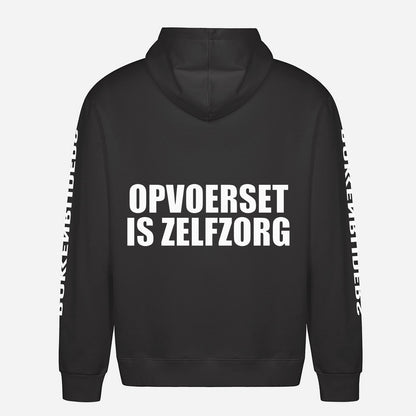 Opvoerset Is Zelfzorg Hoodie – achterkant met grote rugprint